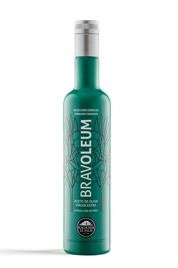 Aceite de oliva virgen extra Bravoleum Frantoio 500 ml, AOVE premium de Jaén de variedad Frantoio.