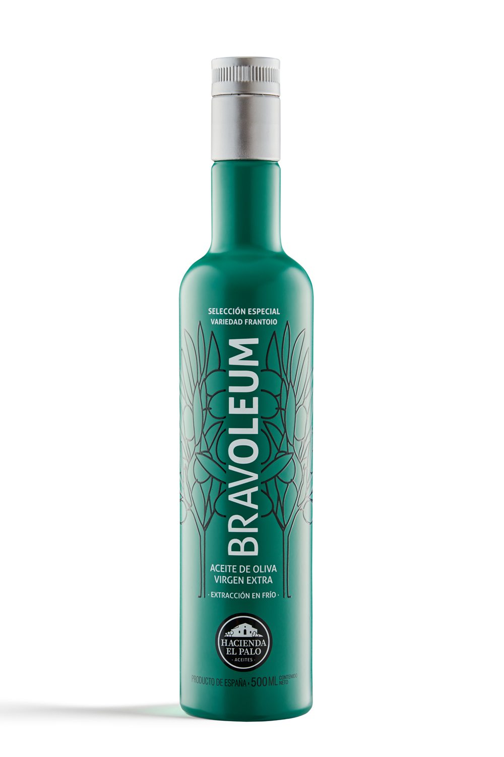 Aceite de oliva virgen extra Bravoleum Frantoio 500 ml, AOVE premium de Jaén de variedad Frantoio.