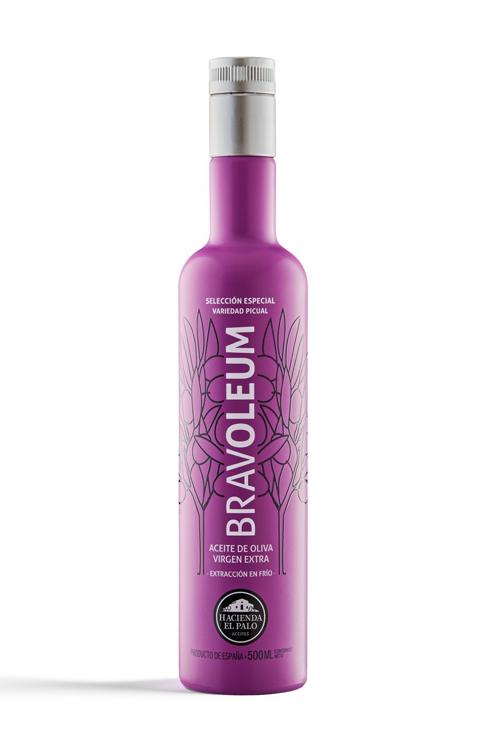 Aceite de oliva virgen extra Bravoleum Picual 500 ml, AOVE premium de Jaén, frutado verde e intenso.