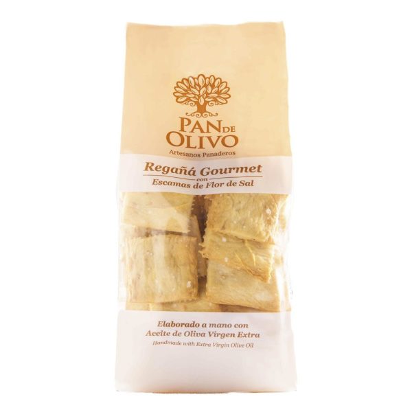 Regañá de Aceite de Oliva Virgen Extra y Sal Virgen del Manantial Pan de Olivo, snack crujiente con ingredientes naturales.