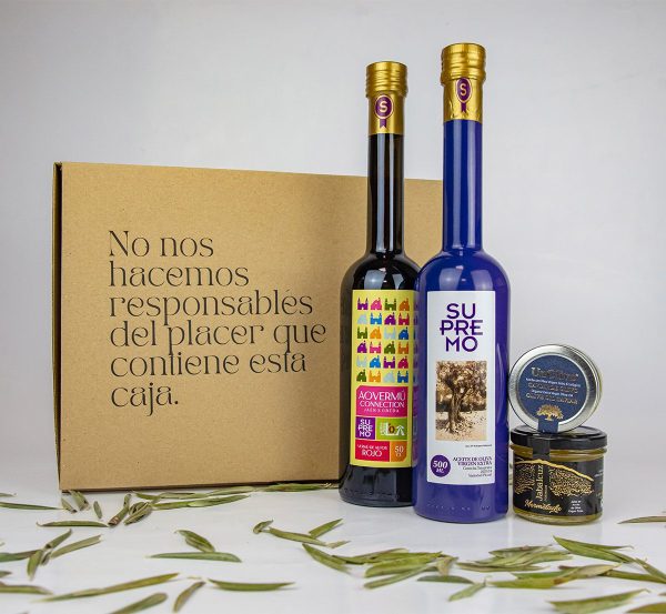 Caja Regalo Oro con aceites de oliva virgen extra premium, mermeladas artesanales y delicias gourmet, una experiencia única para regalar.