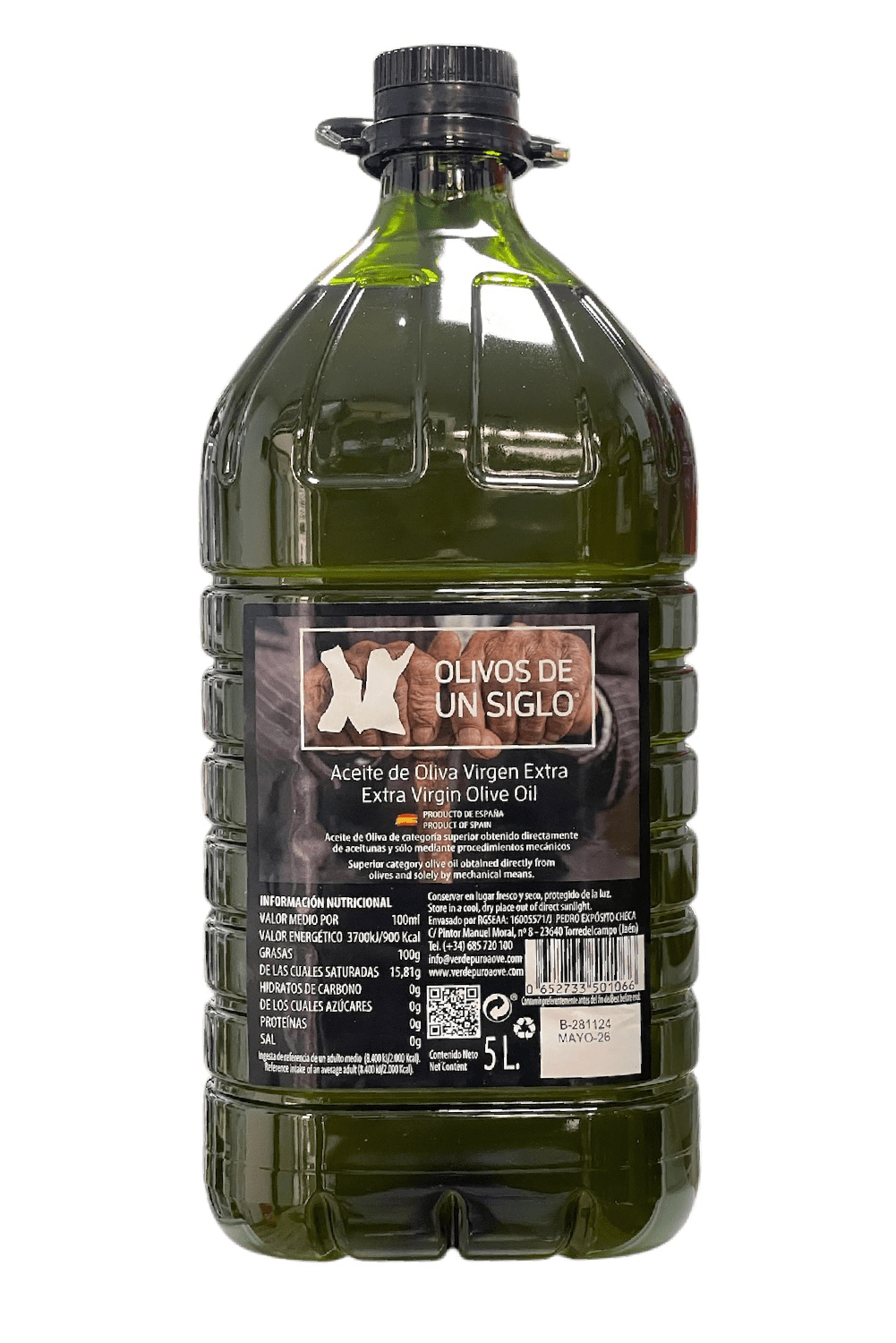 Olivos de un siglo Aceite de oliva virgen extra Olivos de un Siglo en botella elegante, elaborado con aceitunas de olivos centenarios de Jaén.
