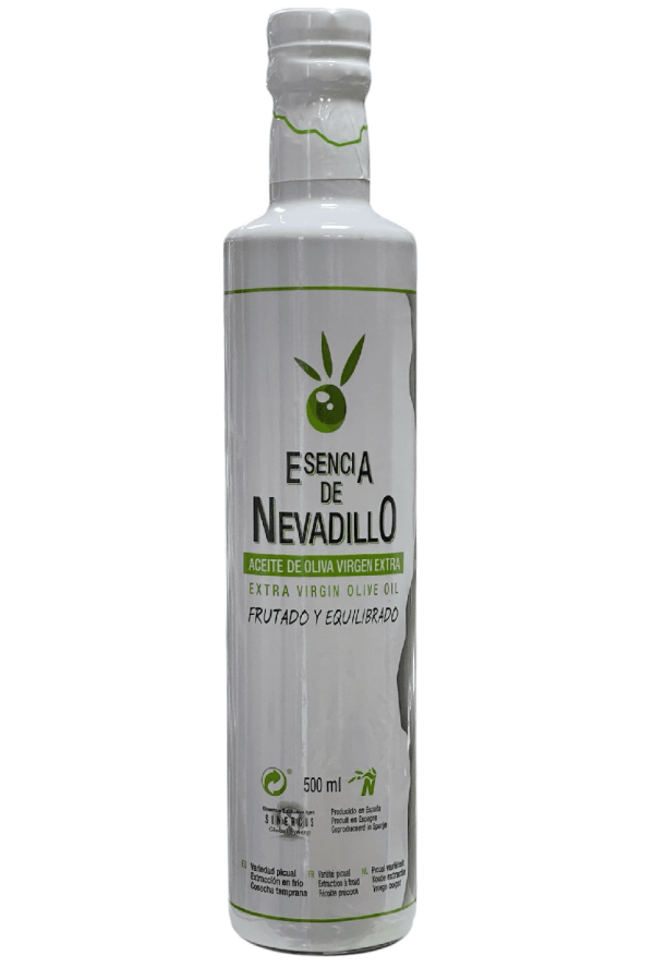 Aceite de Oliva Virgen Extra Picual Esencia de Nevadillo, calidad superior con sabor frutado y toques de almendra.