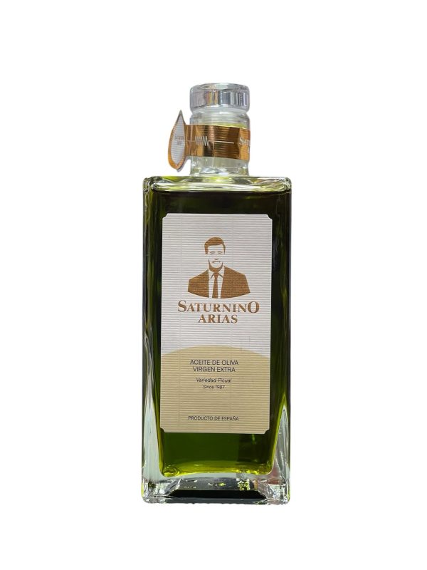 Aceite de Oliva Virgen Extra Picual Saturnino Arias, calidad premium con notas frutadas verdes y amargor equilibrado.