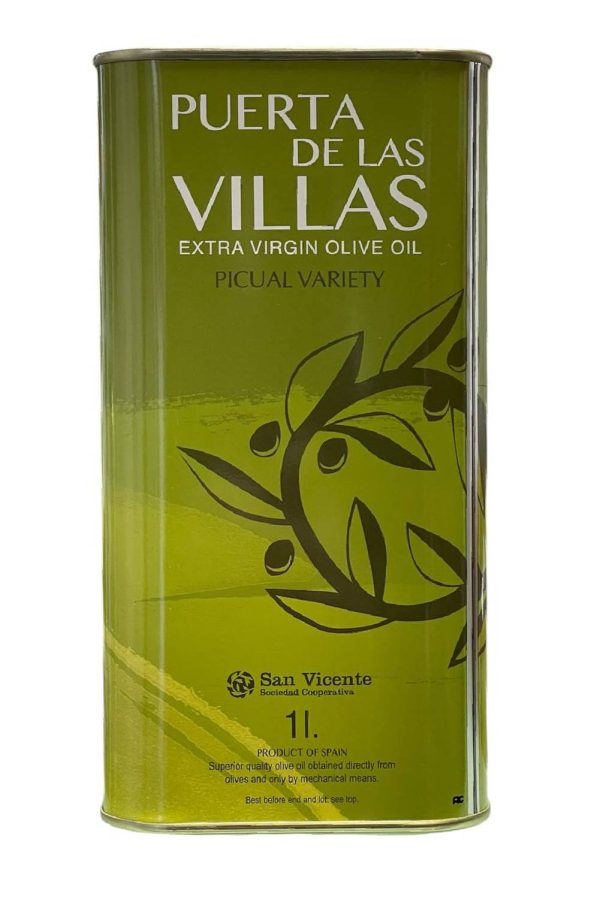 Lata de Aceite de Oliva Virgen Extra Puerta de las Villas Picual, un AOVE premium con sabor equilibrado y formato ideal para su conservación